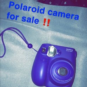 Blue Fujifilm polaroid camera
